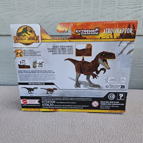 Jurassic World Dominion Atrociraptor Dinosaur Extreme Damage Mattel Red - Picture 3 of 7